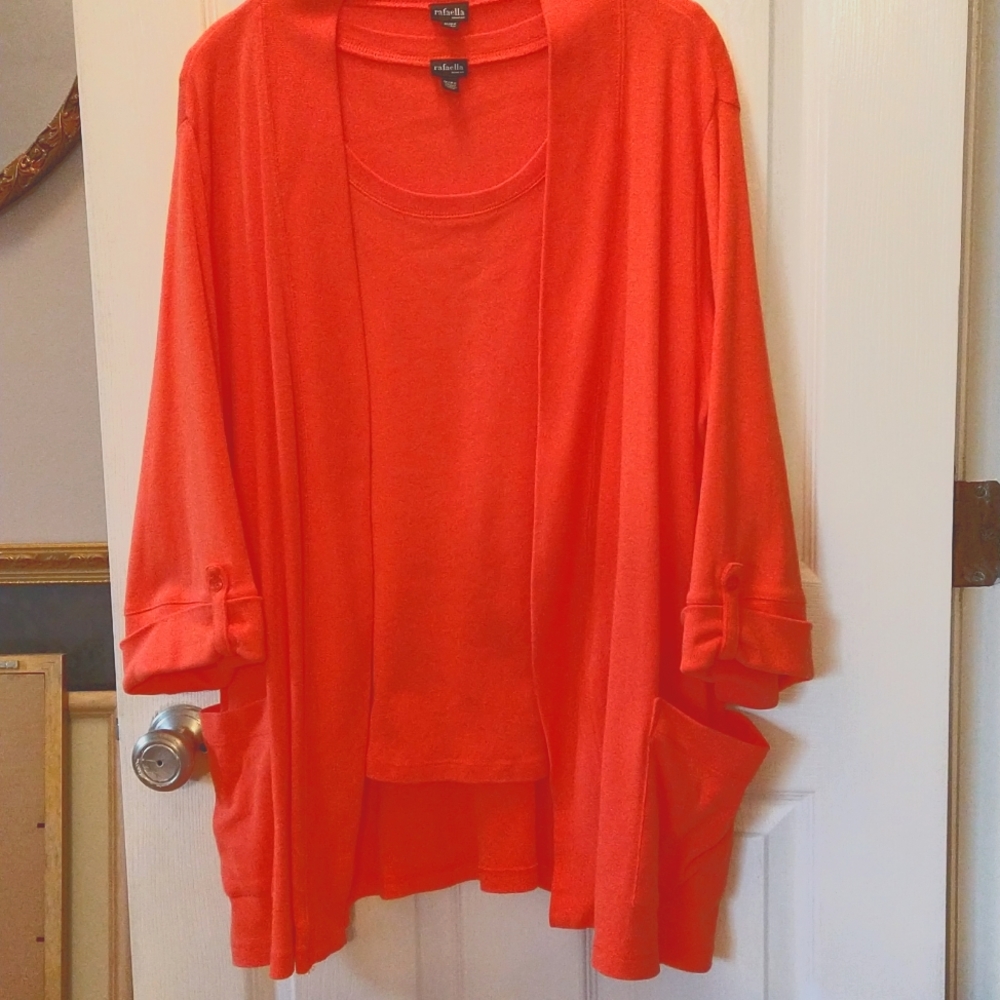 Women's 1X Cotton Knit Jacket & Shell from Rafaella Woman